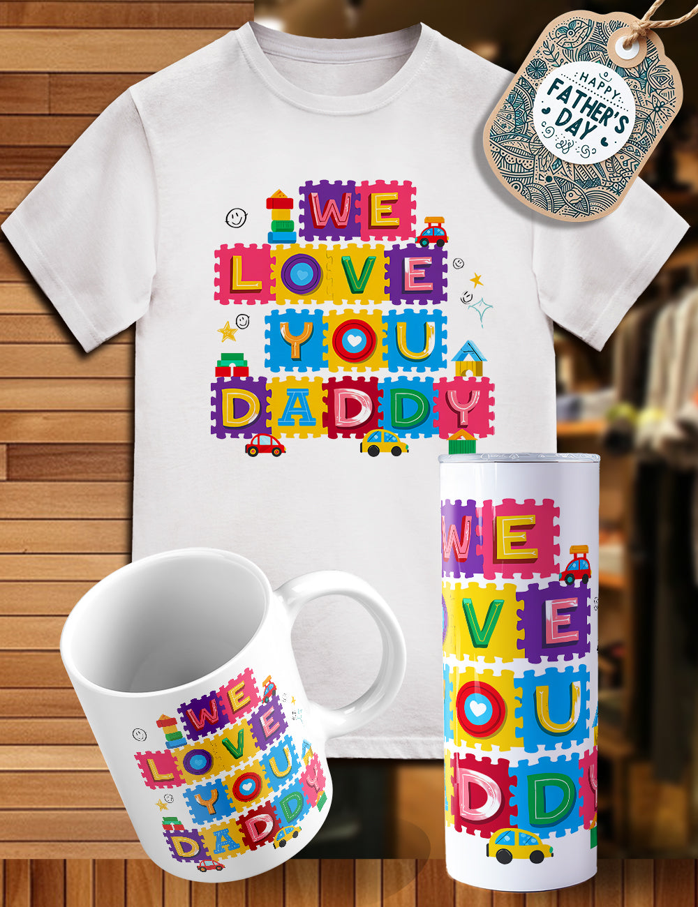 Father’s Day trio shirt, tumbler, cup