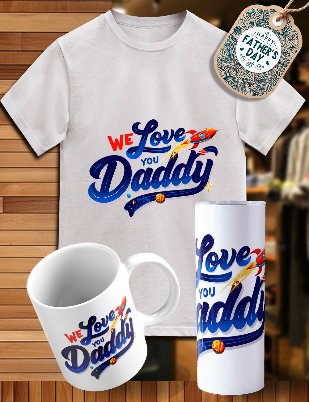 Father’s Day trio shirt, tumbler, cup