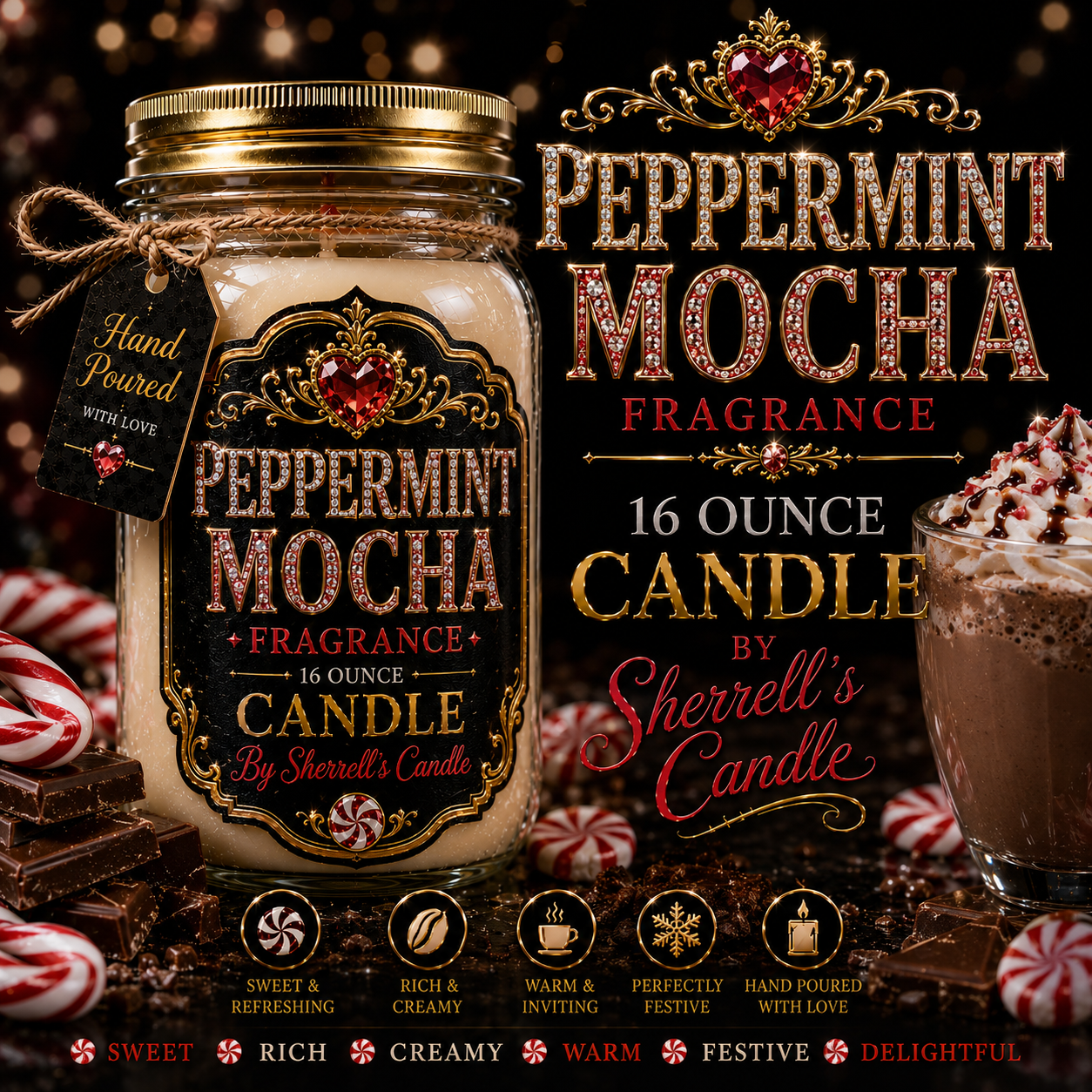 Sherrell’s Candle™ 16 oz Luxury Mason Jar Candle
