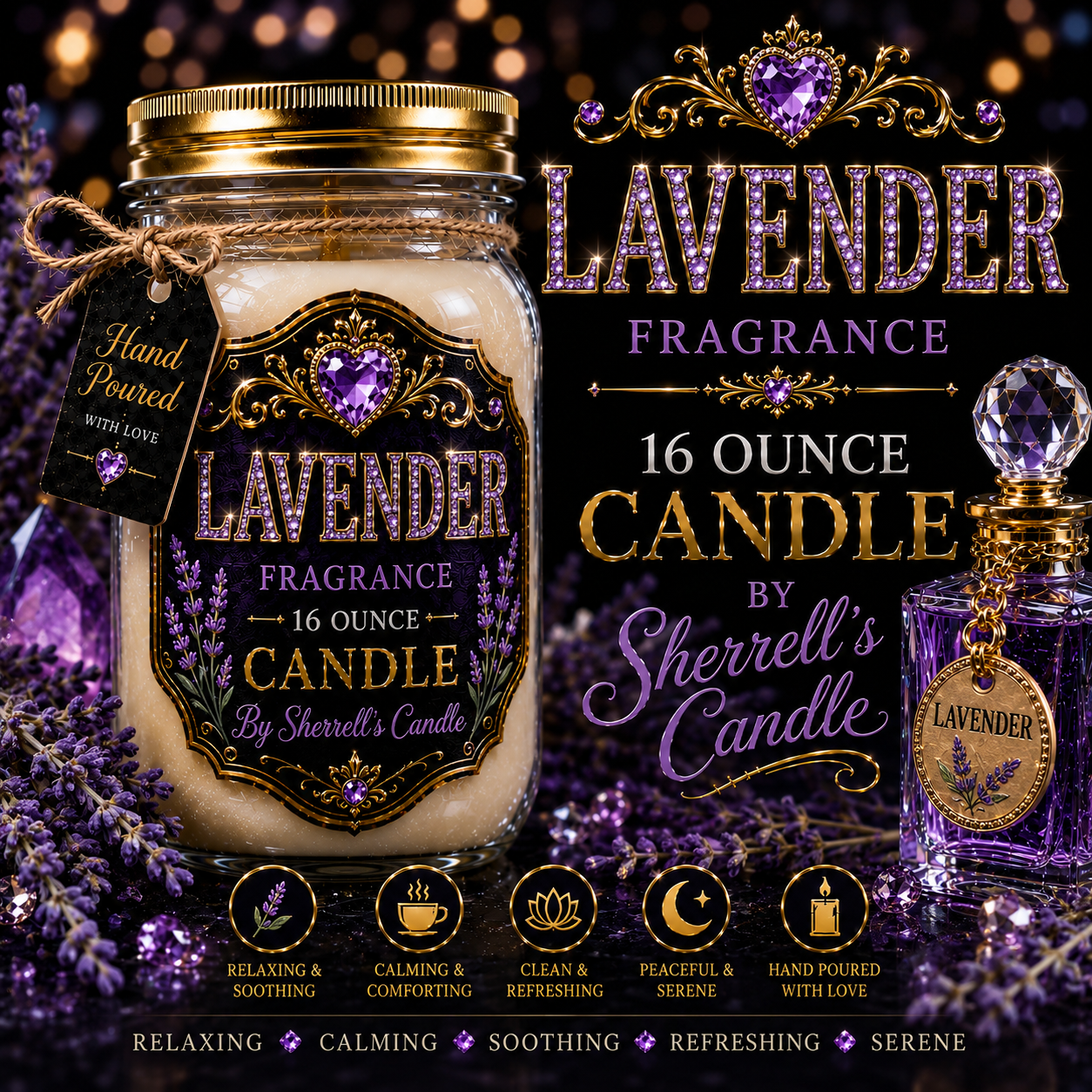 Sherrell’s Candle™ 16 oz Luxury Mason Jar Candle