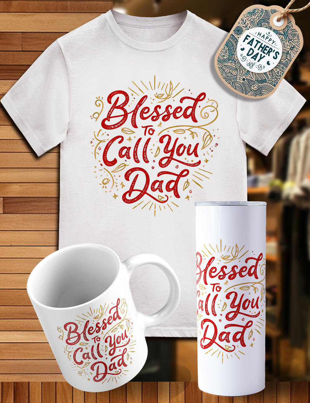 Father’s Day trio shirt, tumbler, cup
