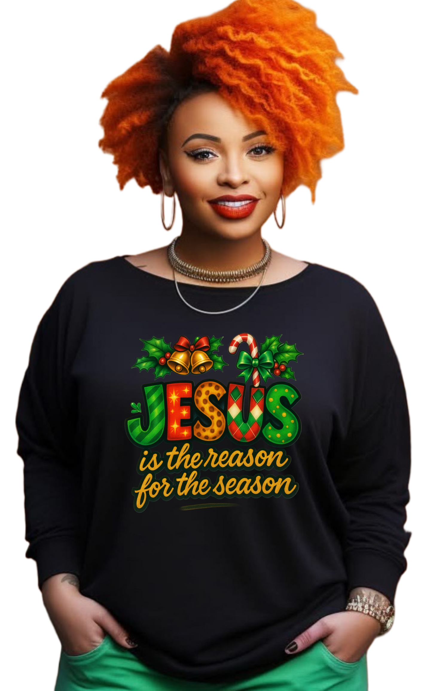 JESUS is the reason for the season long sleeve black shirts