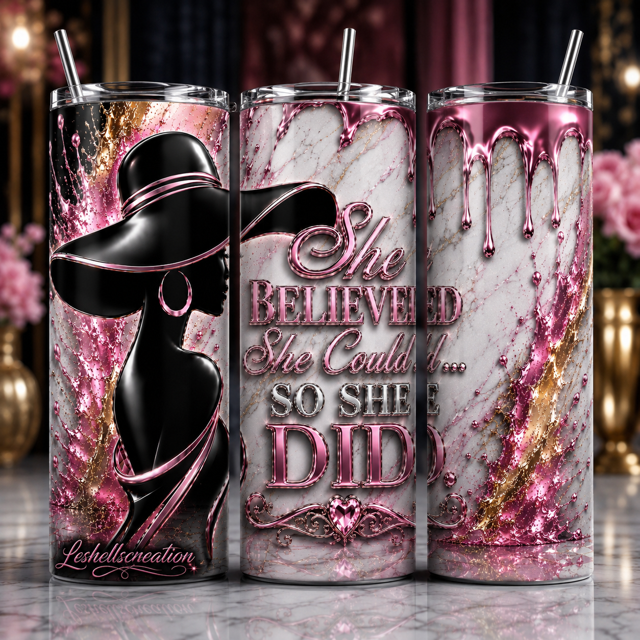 Luxury Affirmation 20 oz Skinny Tumbler – Inspirational Collection
