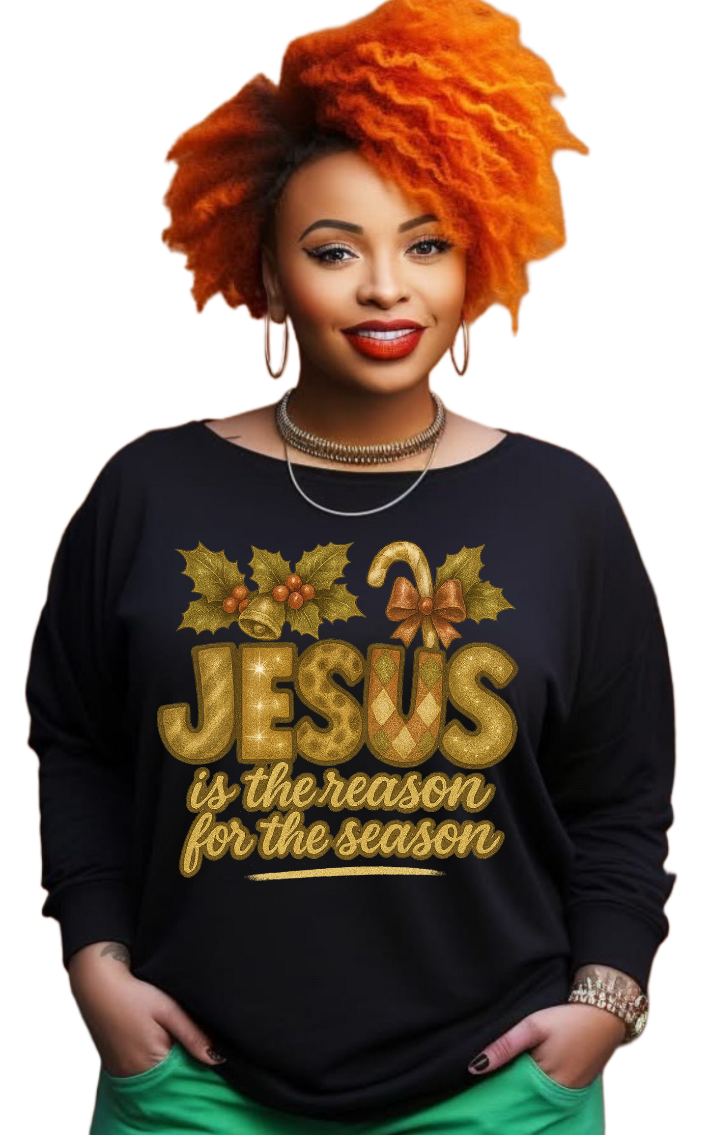 JESUS is the reason for the season long sleeve black shirts