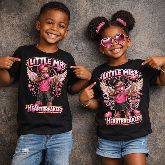 Little Mr. & Little Miss Heartbreaker – Kids Valentine’s Shirt Set