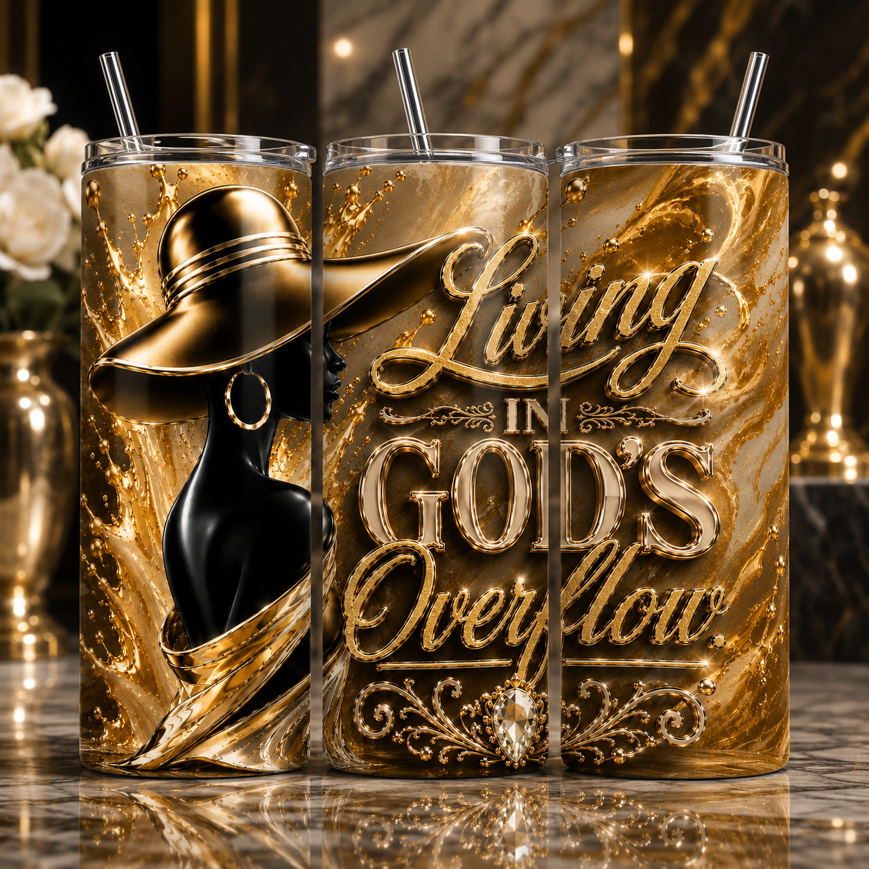 Luxury Affirmation 20 oz Skinny Tumbler – Inspirational Collection