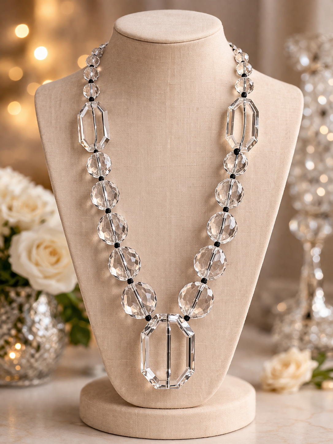 Crystal Luxe Drop Statement Necklace