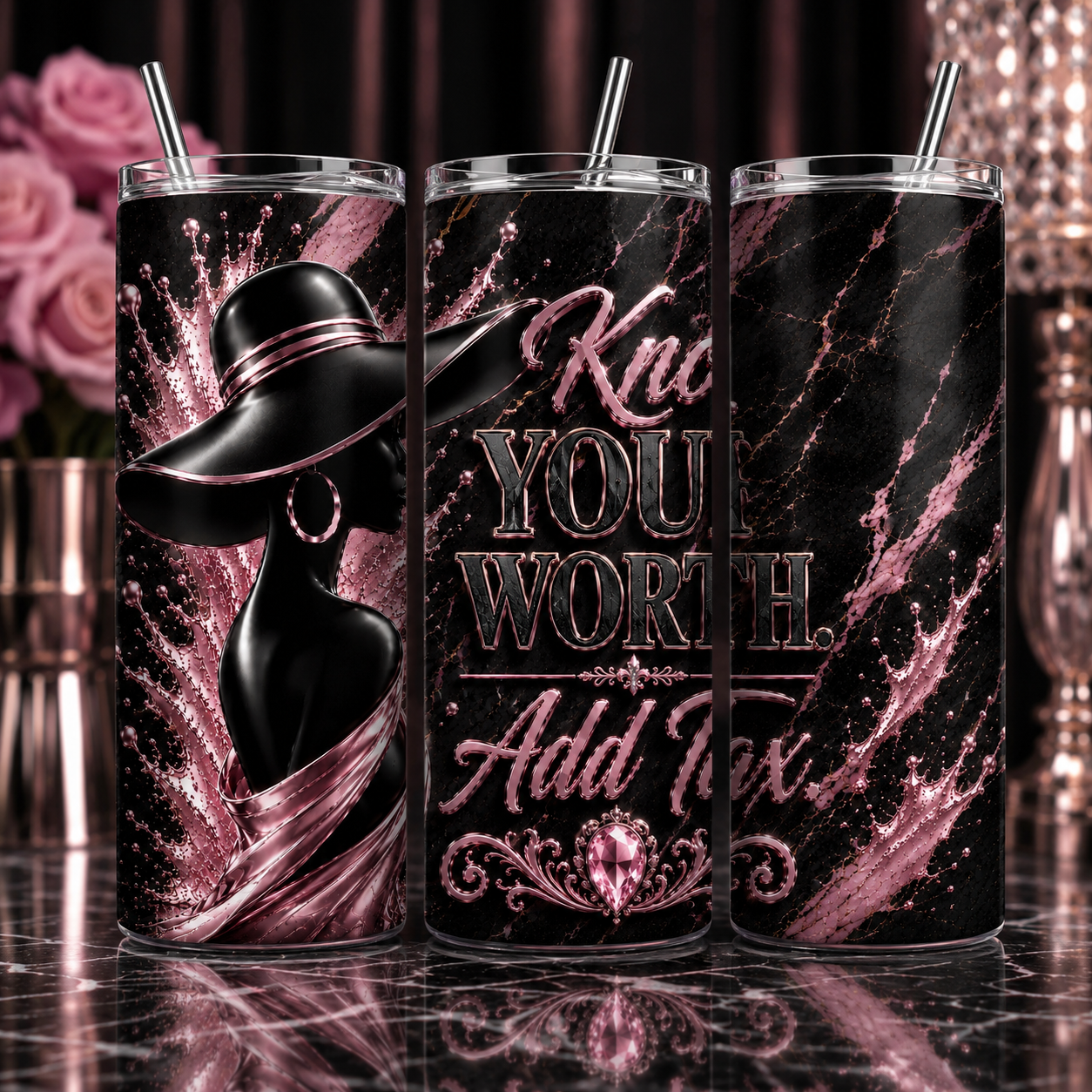 Luxury Affirmation 20 oz Skinny Tumbler – Inspirational Collection