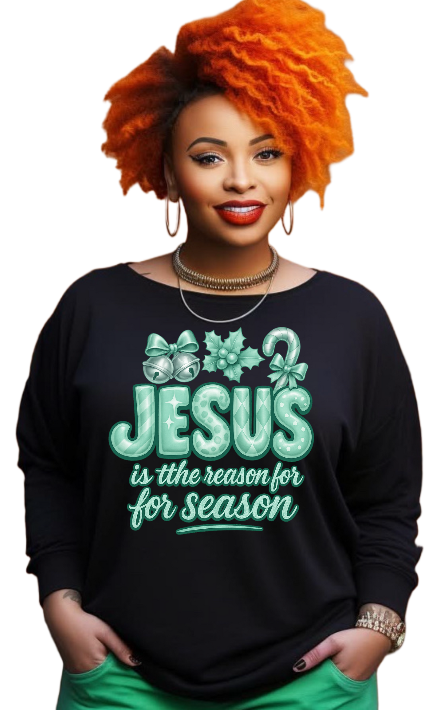 JESUS is the reason for the season long sleeve black shirts
