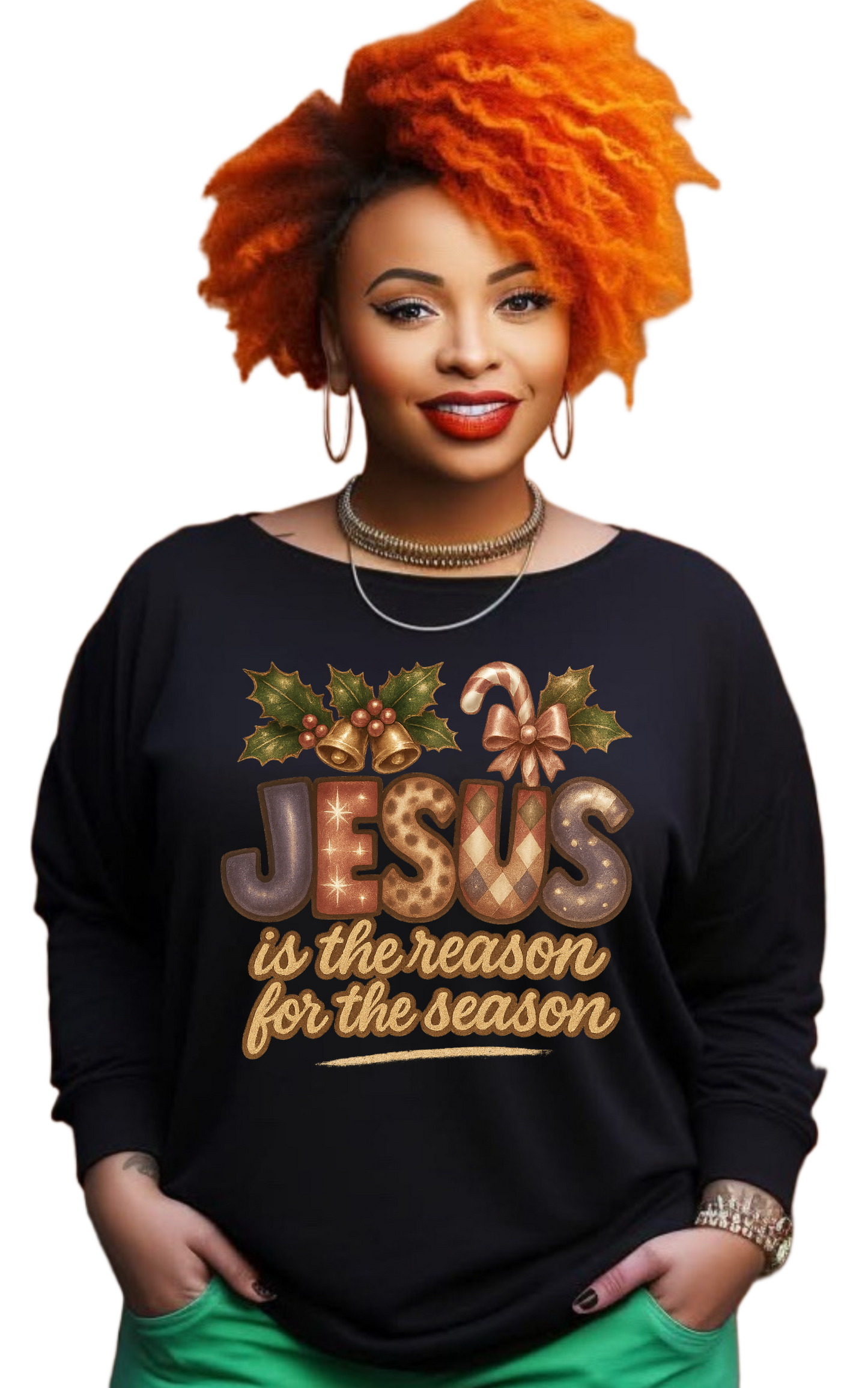 JESUS is the reason for the season long sleeve black shirts