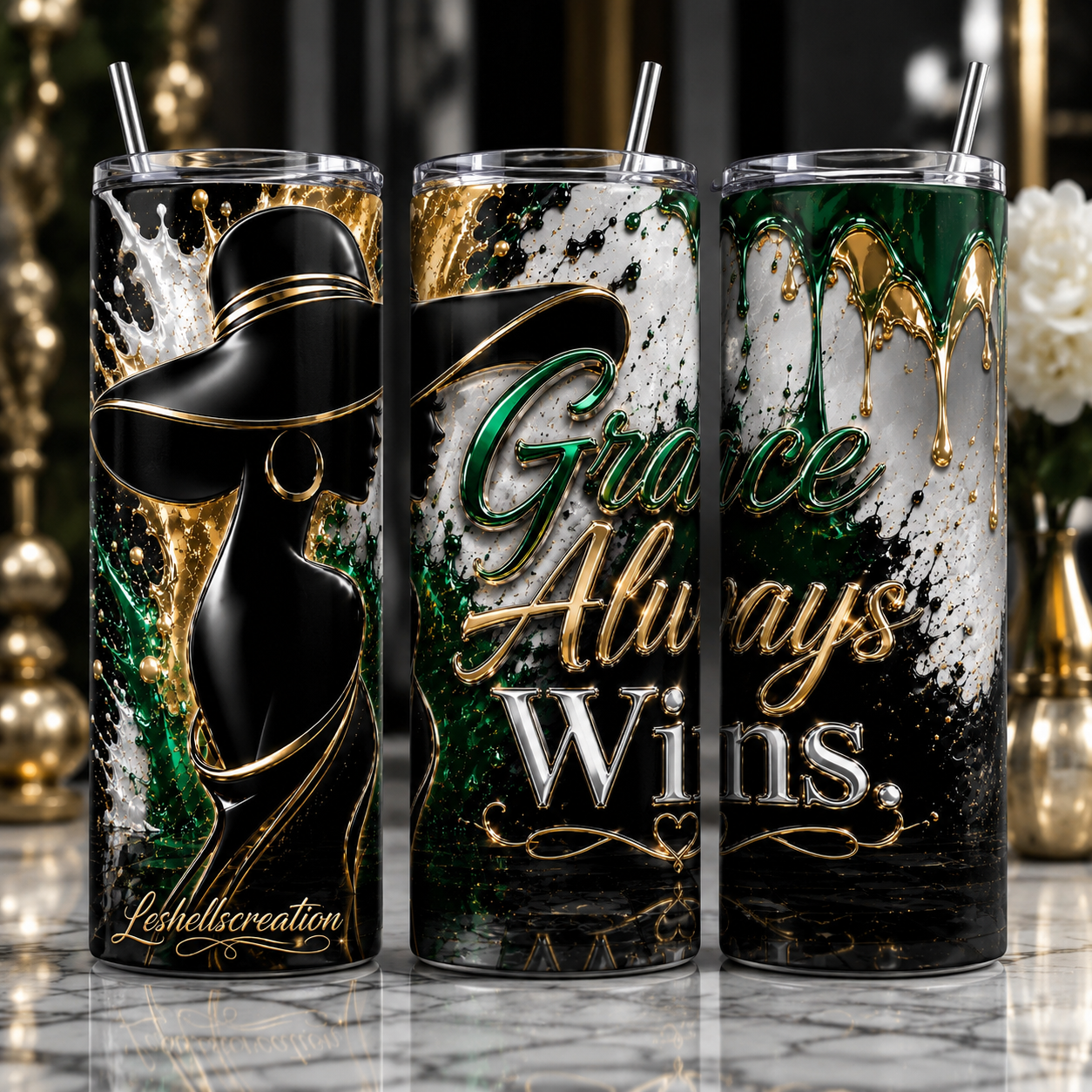Luxury Affirmation 20 oz Skinny Tumbler – Inspirational Collection