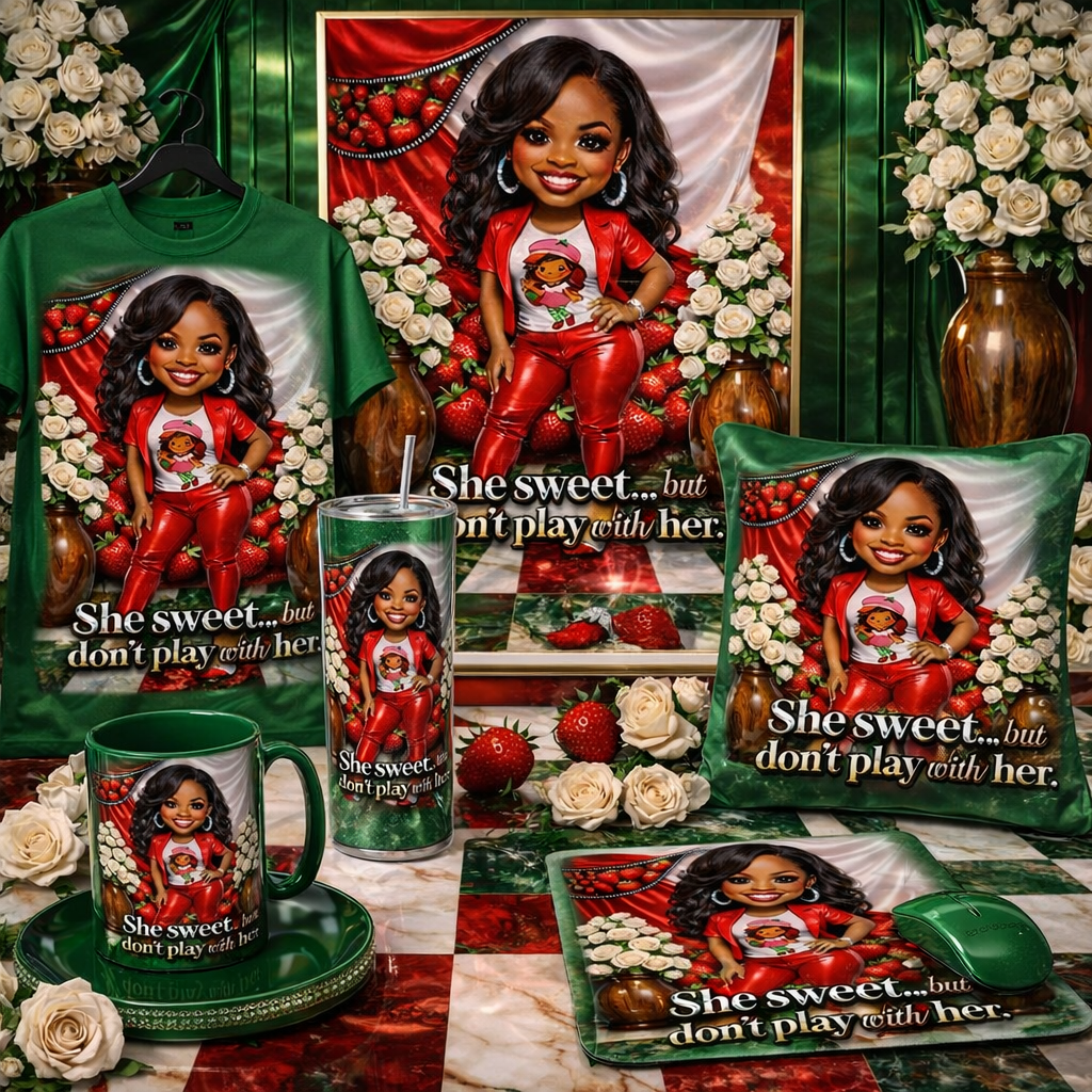 Strawberry Luxe Collection – “She Sweet… But Don’t Play With Her” 🍓💎