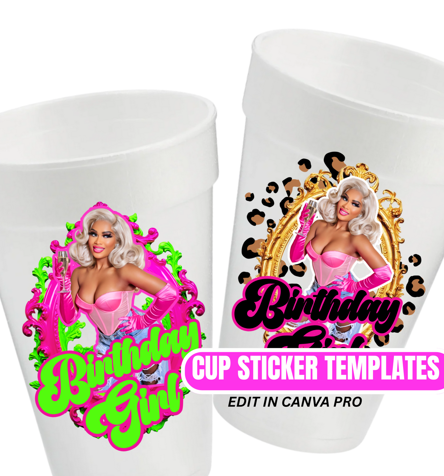Big Mama Birthday party cups add your photo and year and name send photos to email address