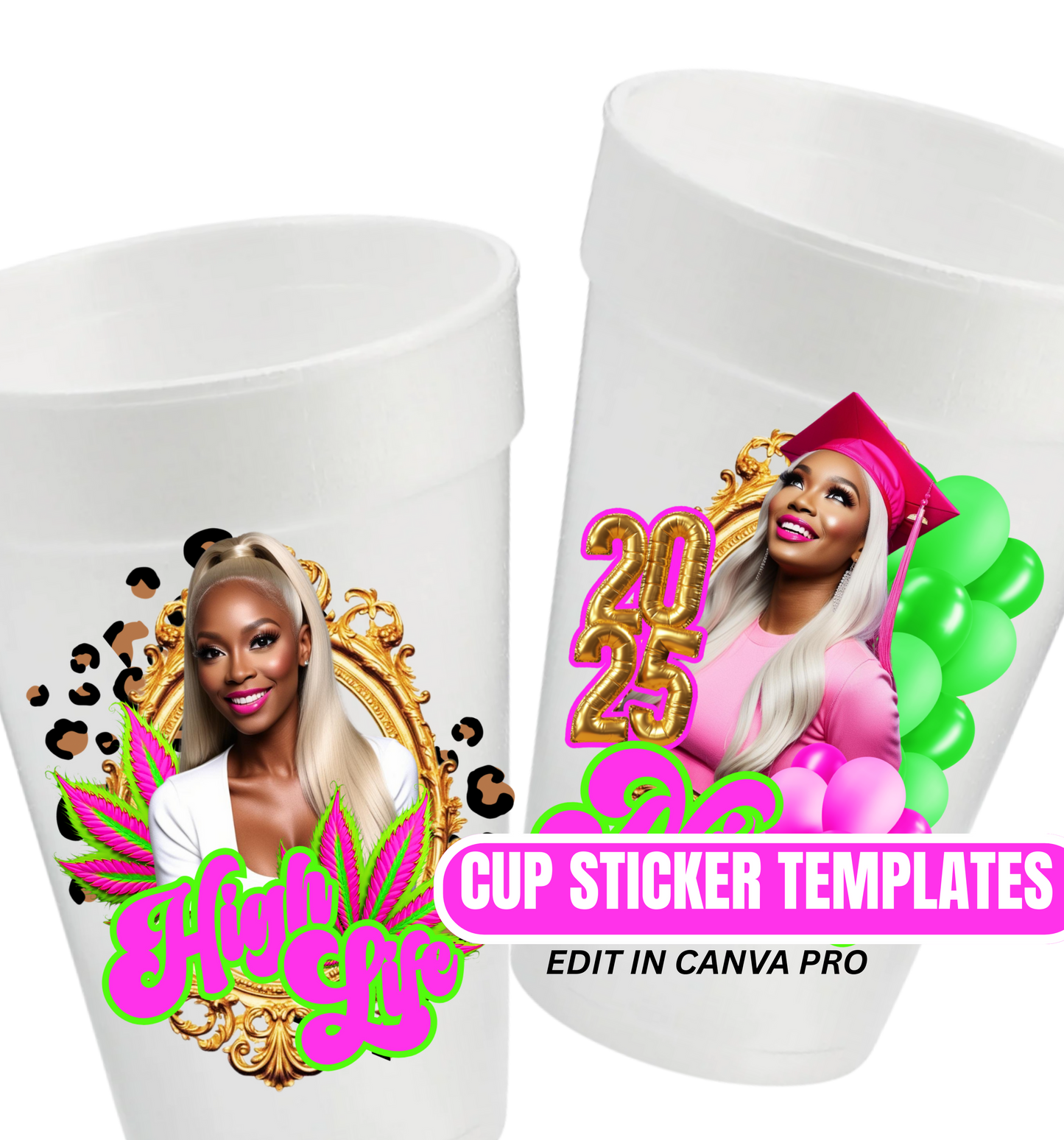 Big Mama Birthday party cups add your photo and year and name send photos to email address