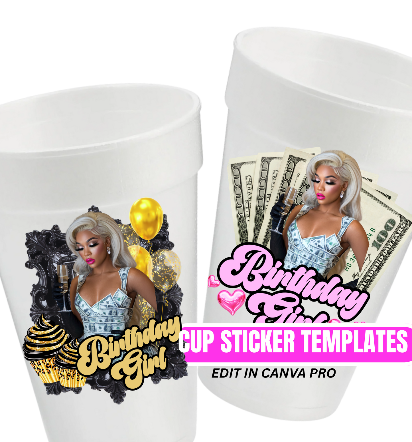 Big Mama Birthday party cups add your photo and year and name send photos to email address
