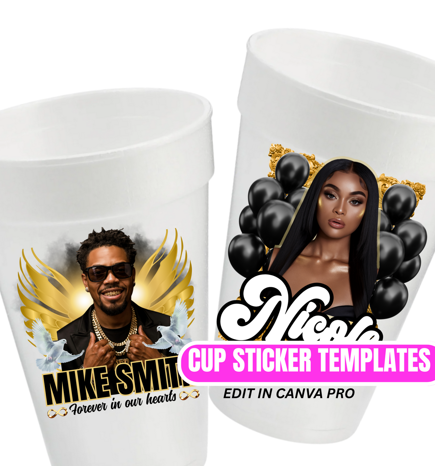 Big Mama Birthday party cups add your photo and year and name send photos to email address