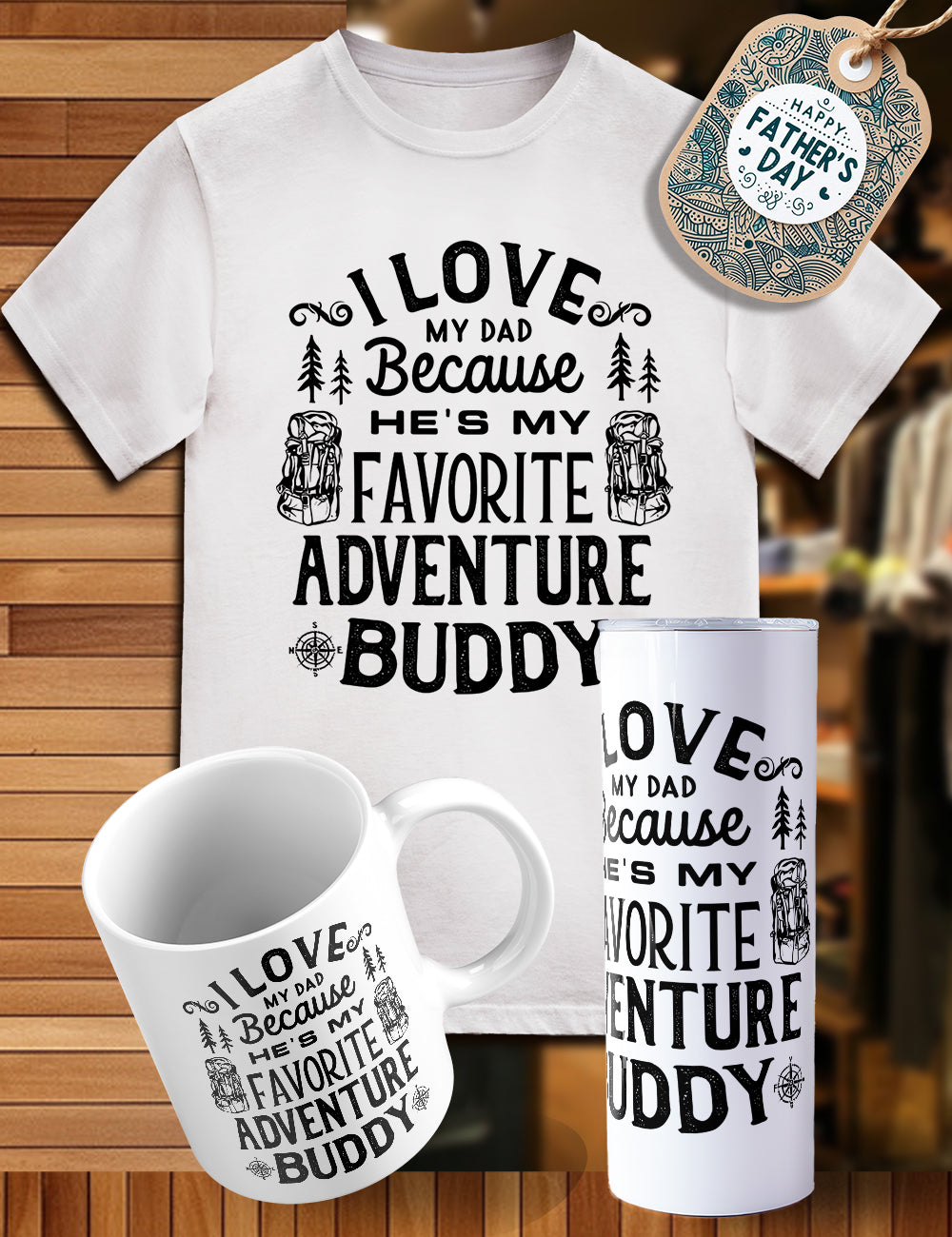 Father’s Day trio shirt, tumbler, cup