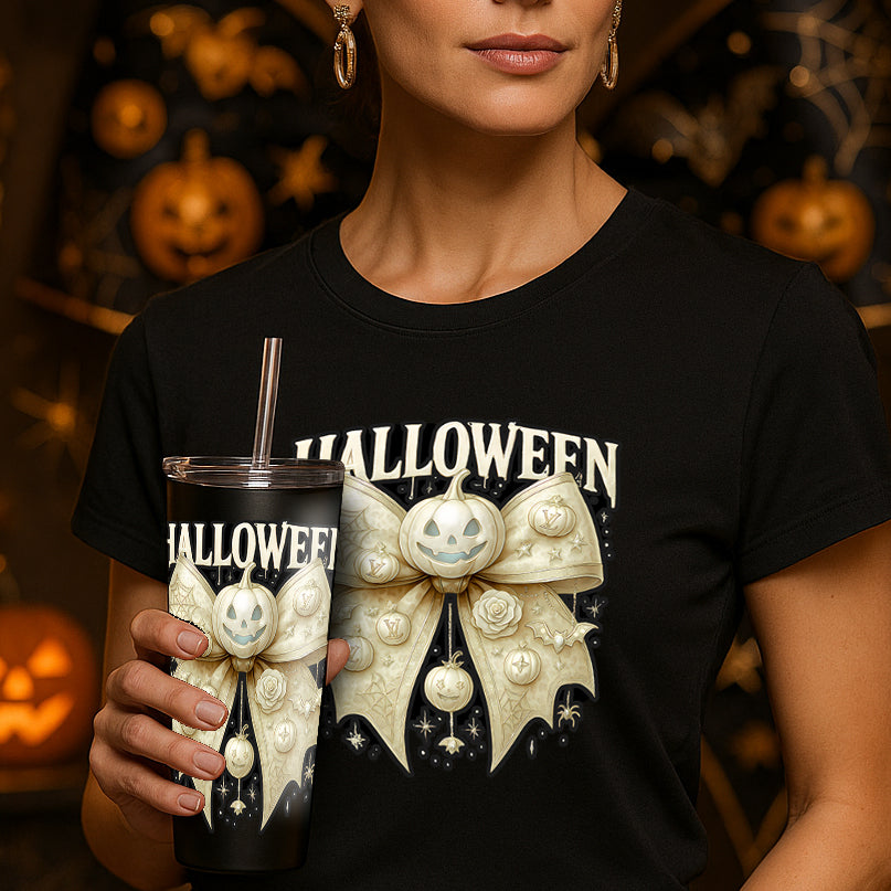 Halloween bowtie and pumpkin shirt