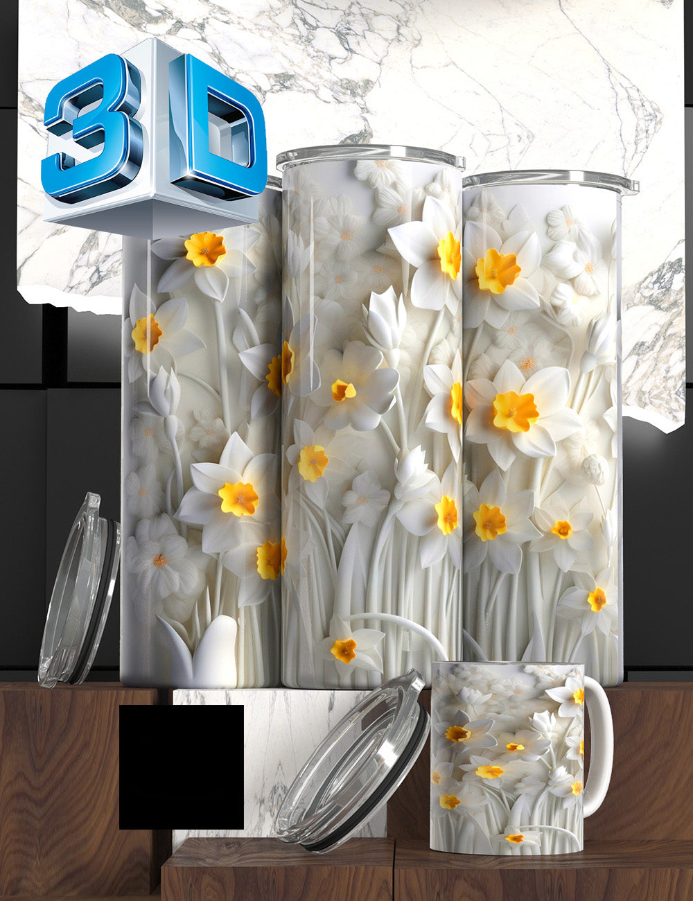 3D Floral State Series Tumbler – “Mother’s Tulip Bloom” Edition Cancer Awareness
