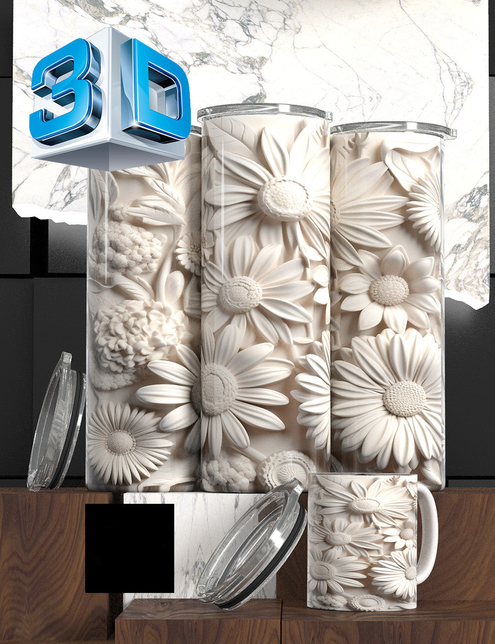 3D Floral State Series Tumbler – “Mother’s Tulip Bloom” Edition Cancer Awareness
