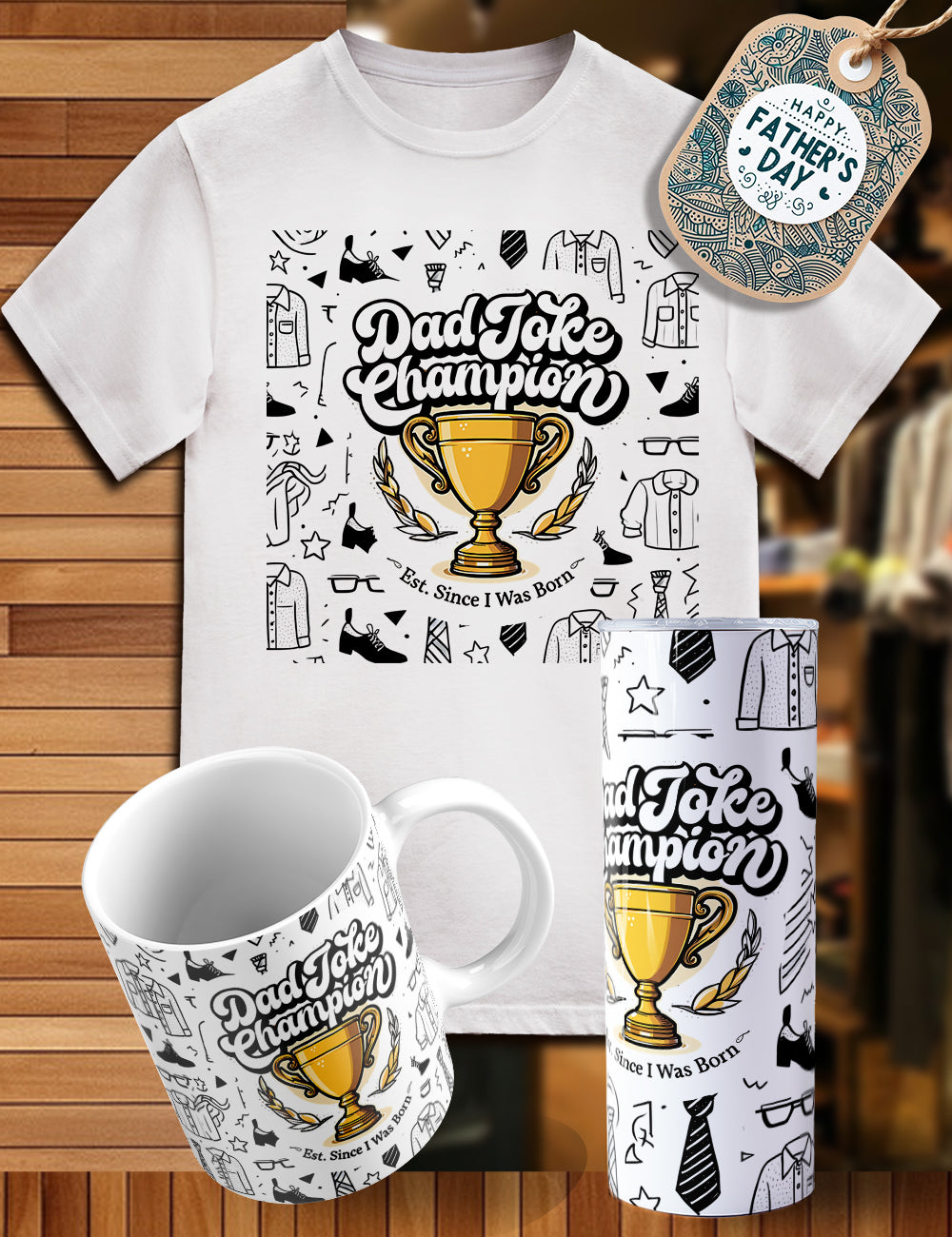 Father’s Day trio shirt, tumbler, cup