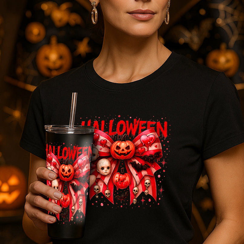 Halloween bowtie and pumpkin shirt