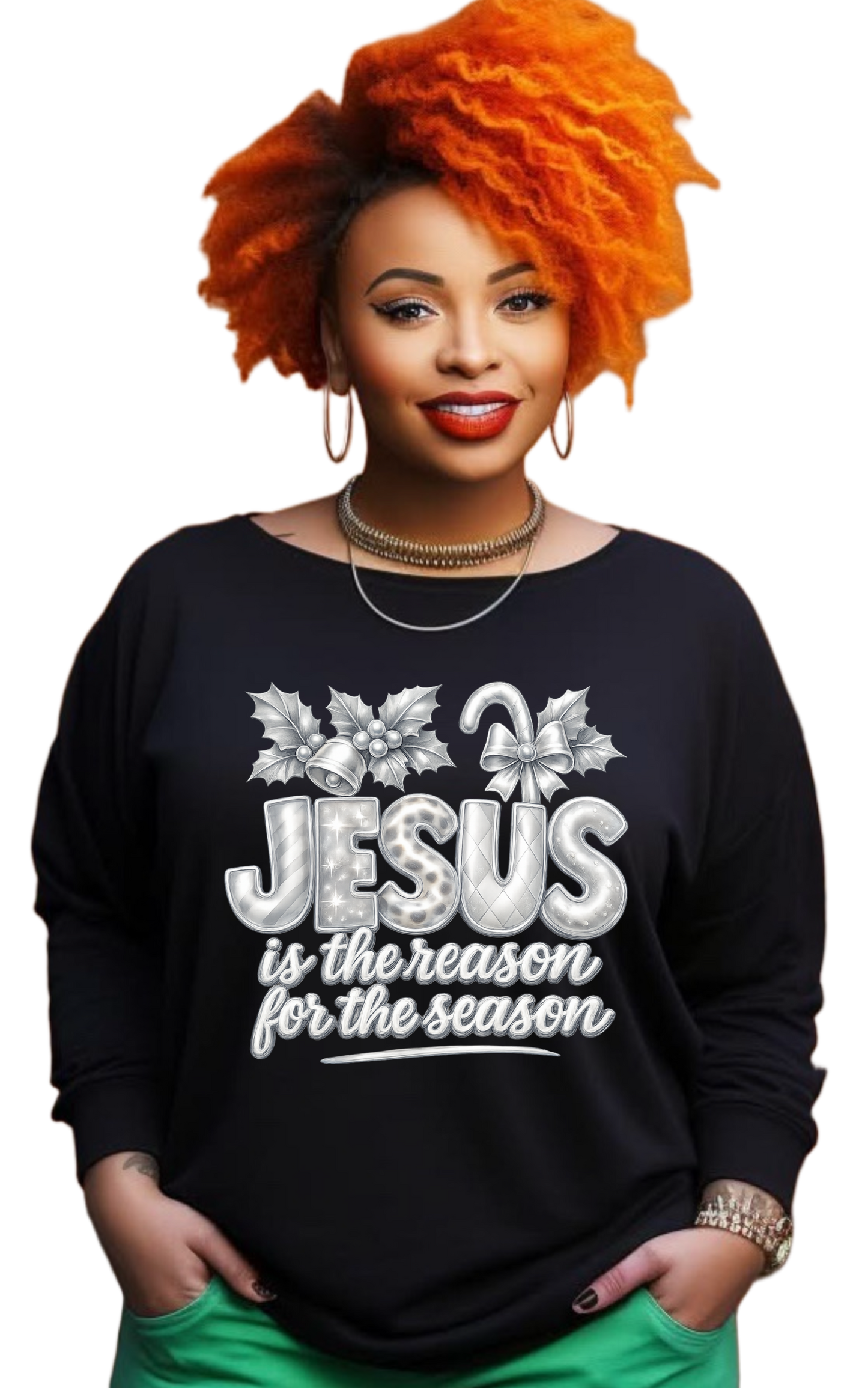 JESUS is the reason for the season long sleeve black shirts
