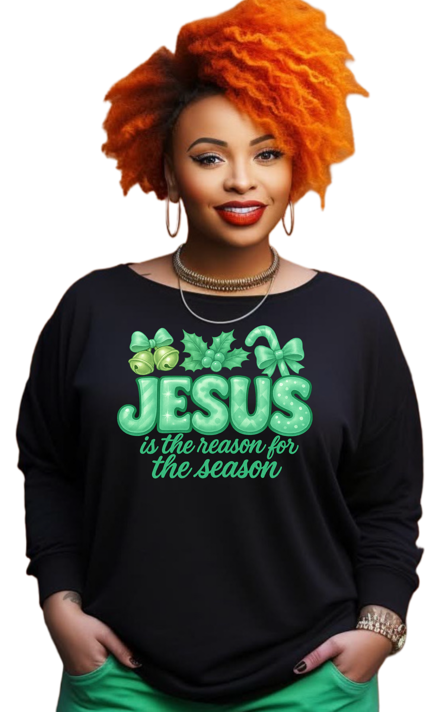JESUS is the reason for the season long sleeve black shirts