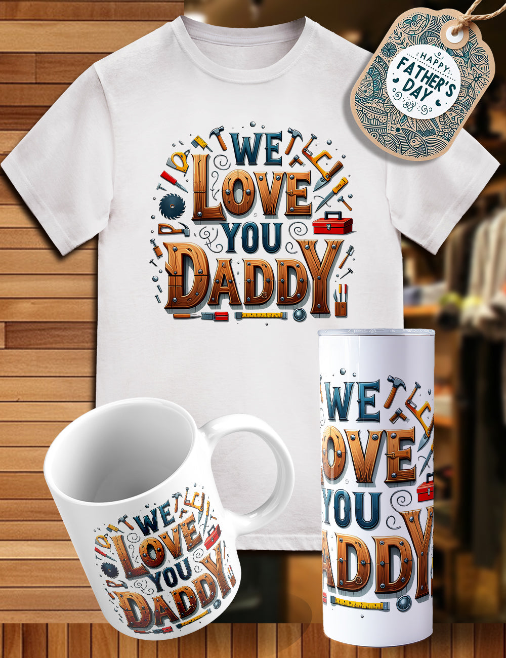 Father’s Day trio shirt, tumbler, cup