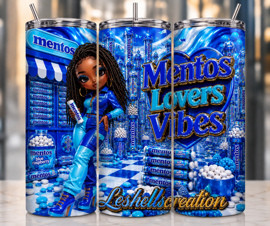 Mentos Lovers Vibes – Blue Raspberry Edition | 20 oz Skinny Tumbler