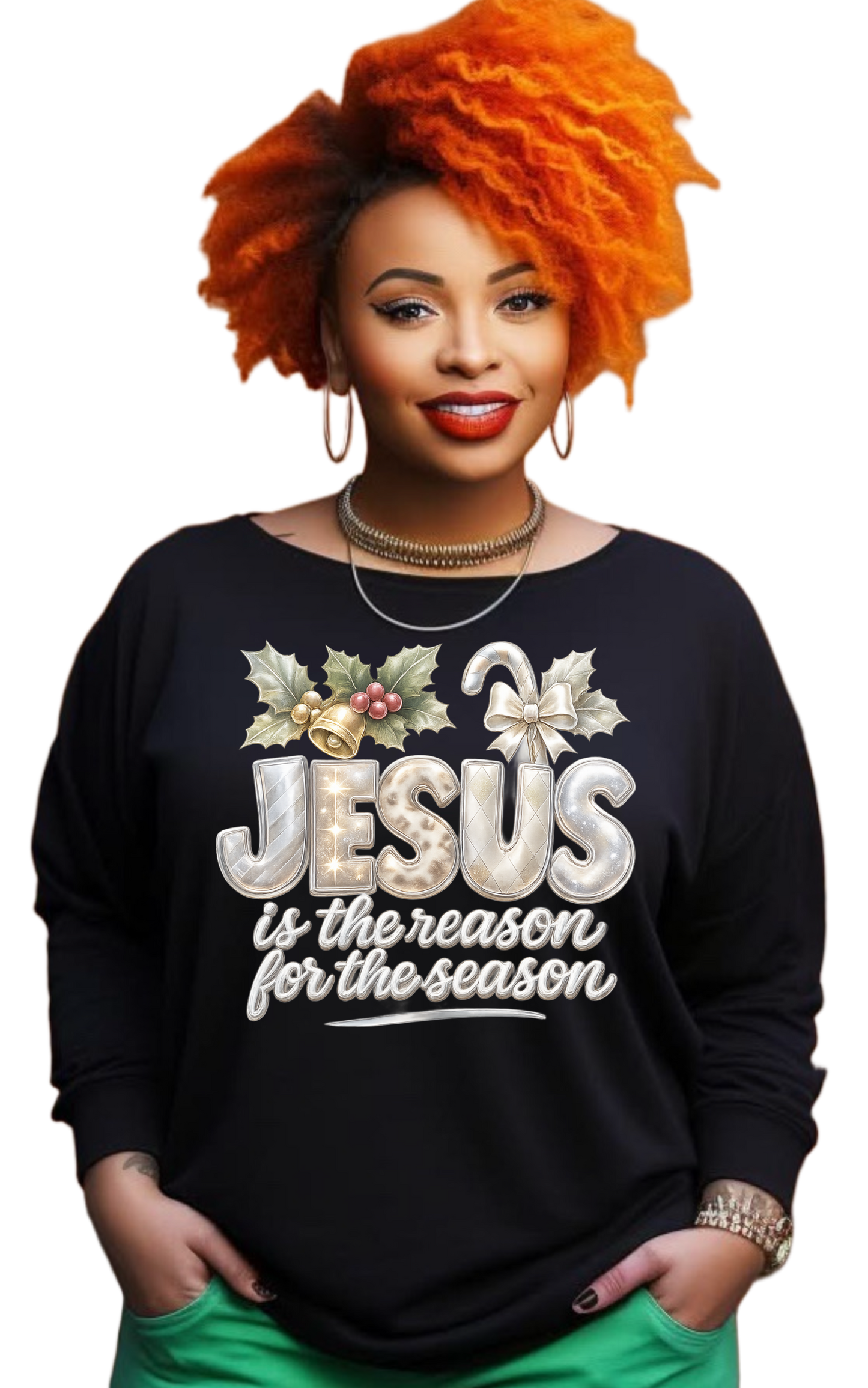 JESUS is the reason for the season long sleeve black shirts