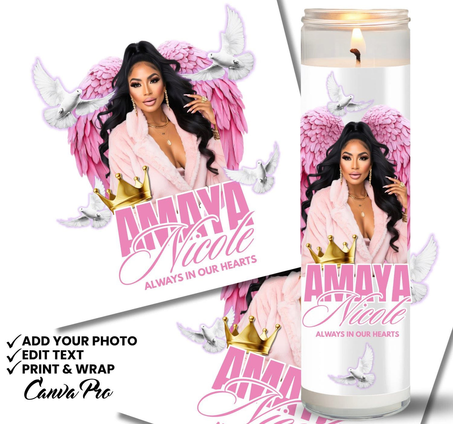 Healing Garden Candles by Sherrell Candles LLC custom-made at your photo name