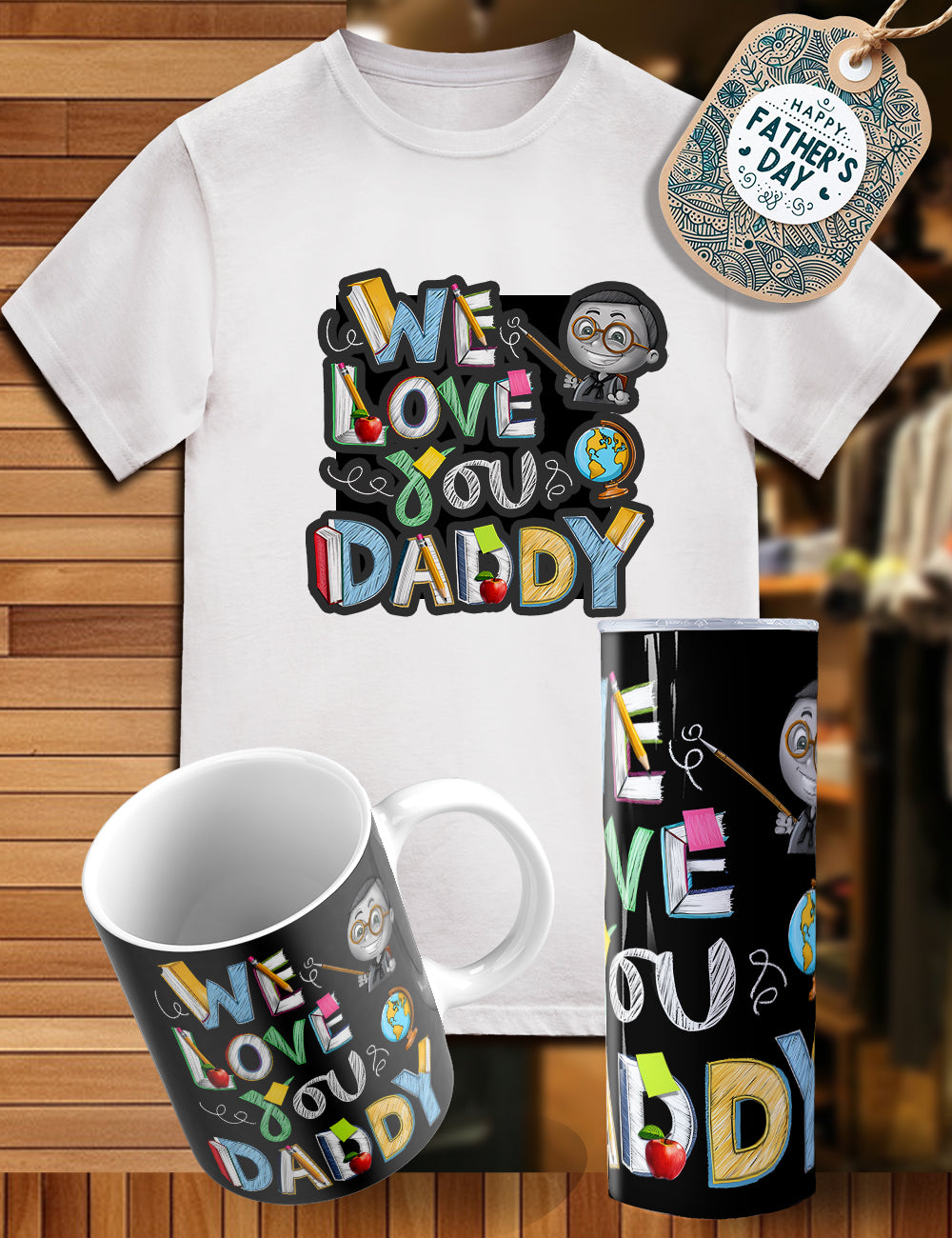 Father’s Day trio shirt, tumbler, cup