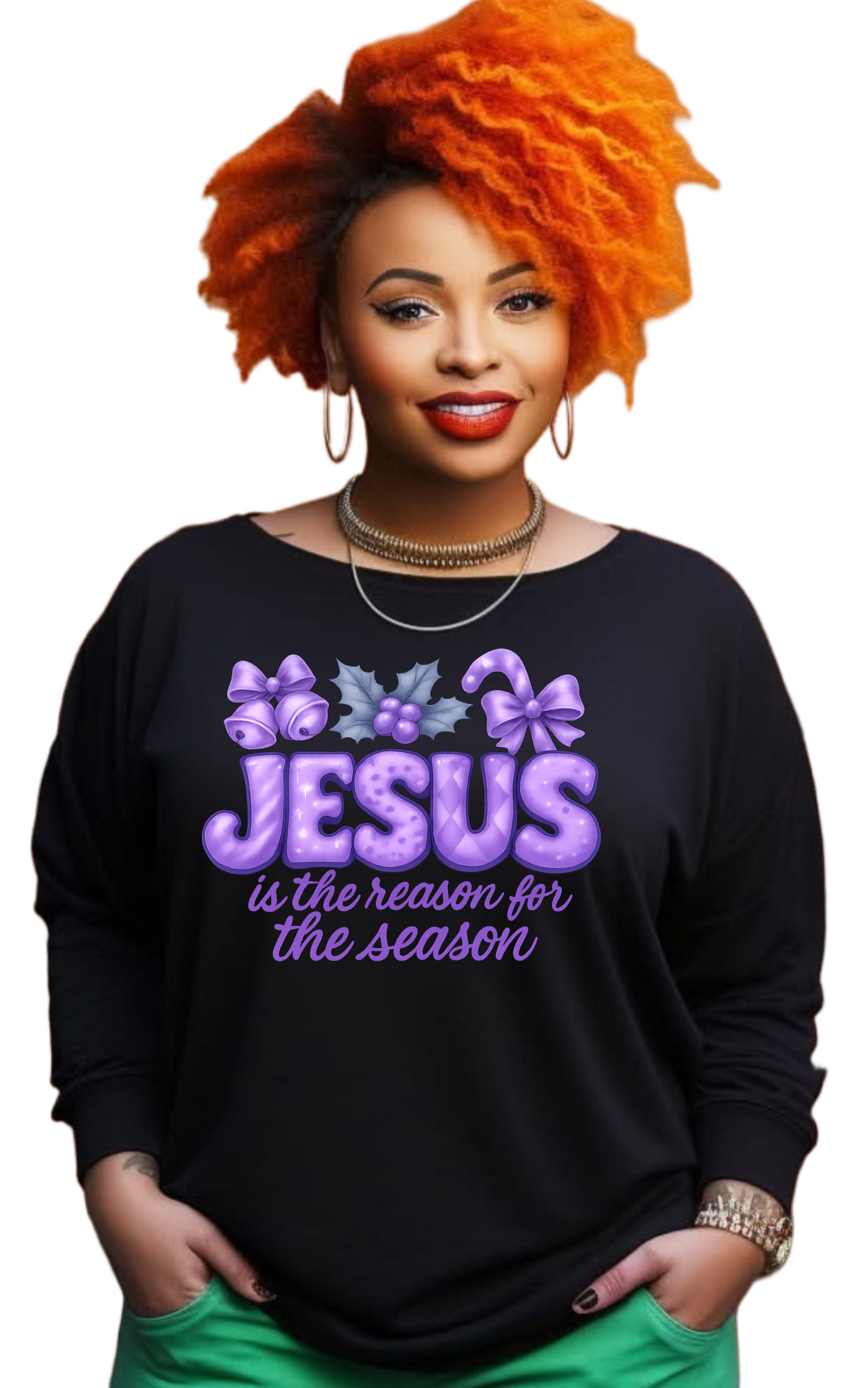 JESUS is the reason for the season long sleeve black shirts
