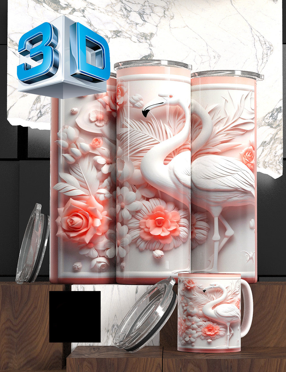 3D Floral State Series Tumbler – “Mother’s Tulip Bloom” Edition Cancer Awareness