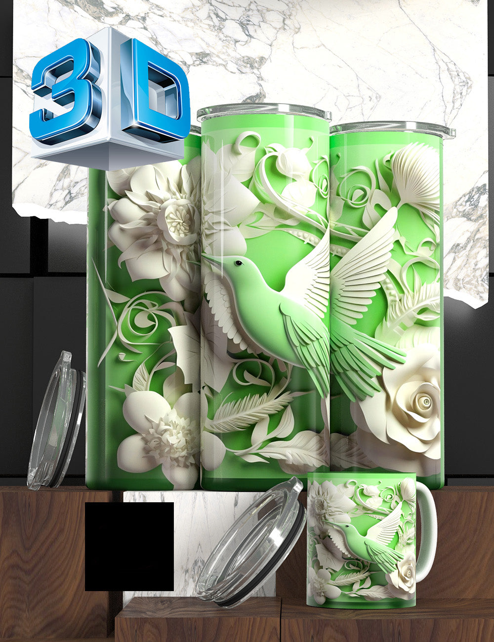 3D Floral State Series Tumbler – “Mother’s Tulip Bloom” Edition Cancer Awareness