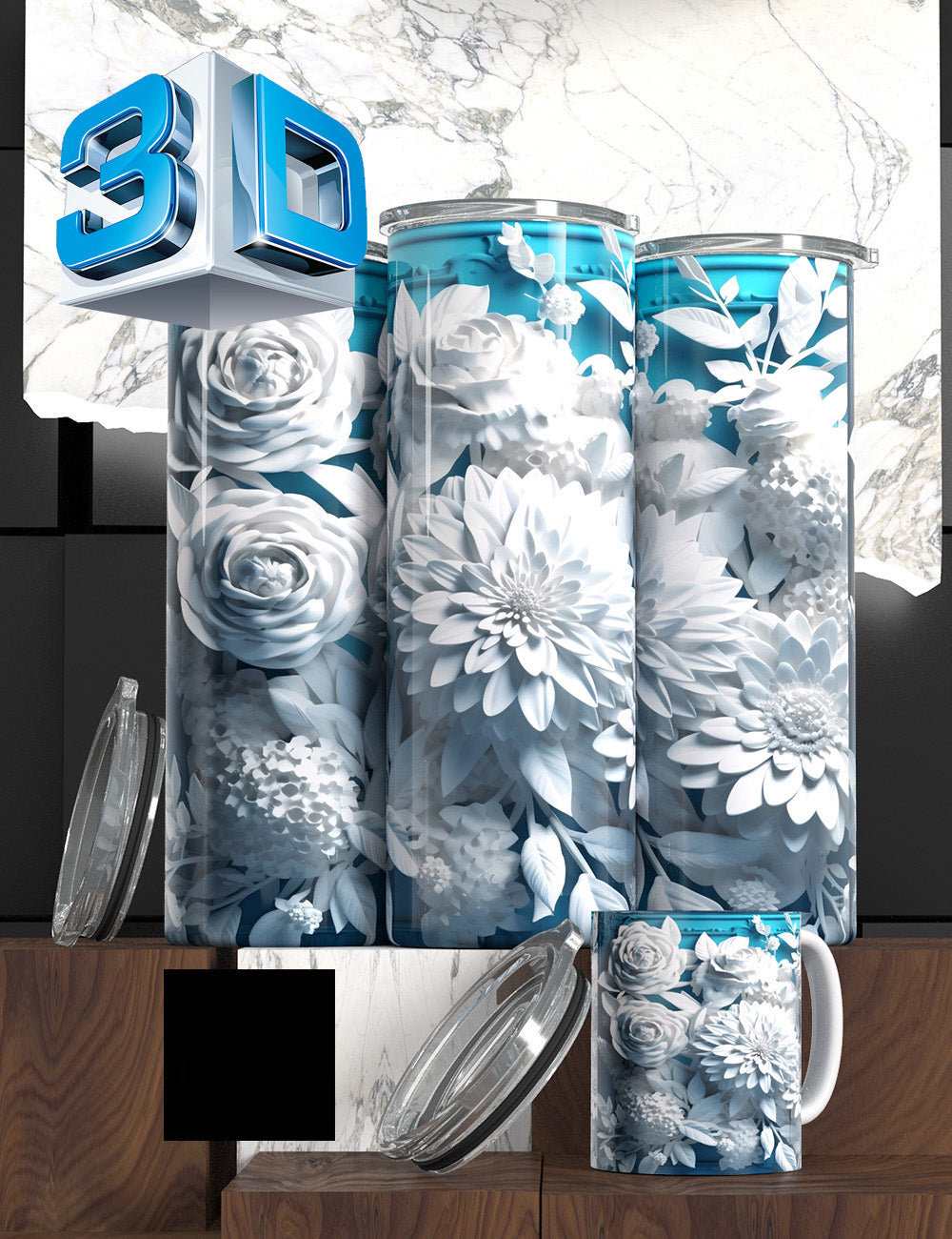 3D Floral State Series Tumbler – “Mother’s Tulip Bloom” Edition Cancer Awareness