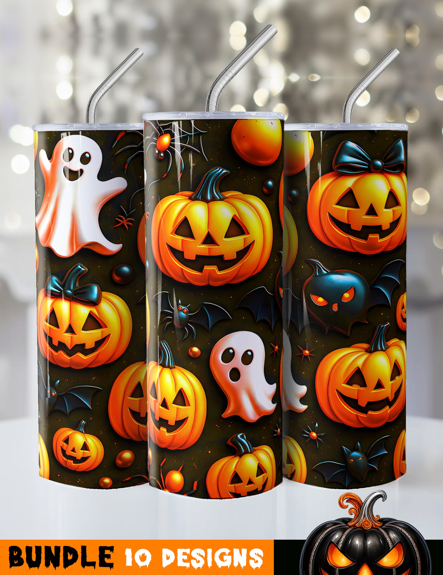 Halloween pattern tumblers