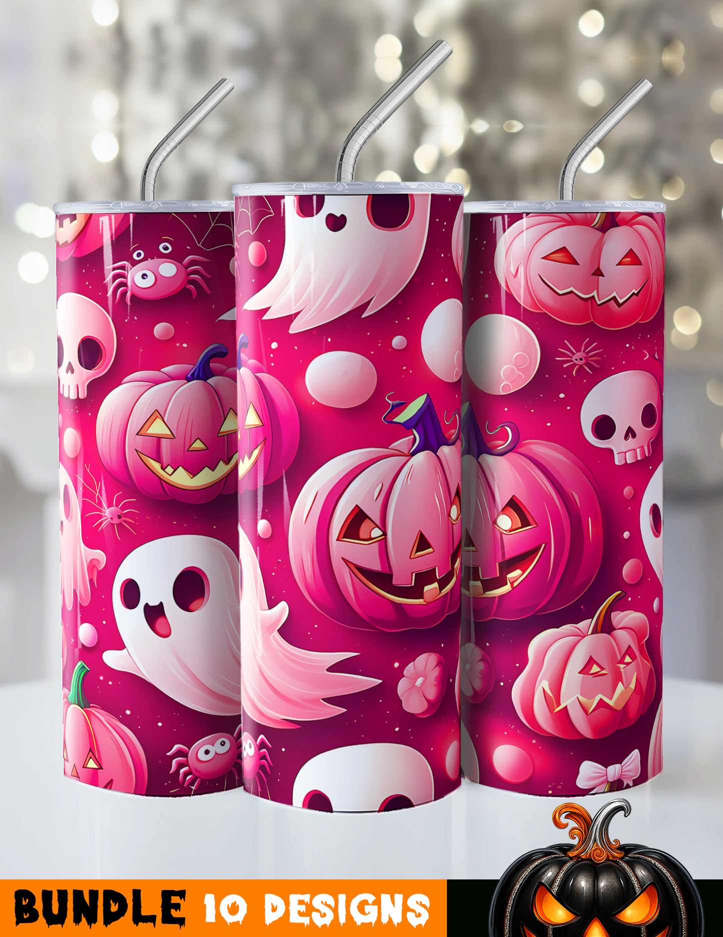 Halloween pattern tumblers