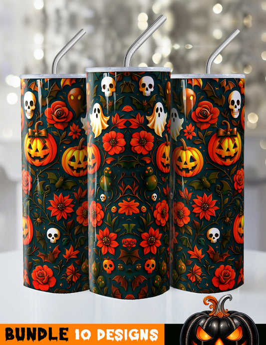 Halloween pattern tumblers