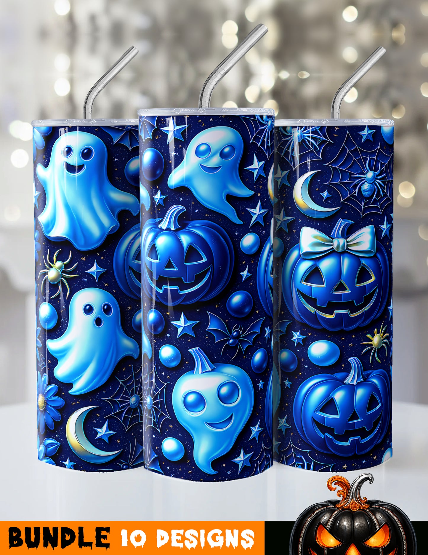 Halloween pattern tumblers