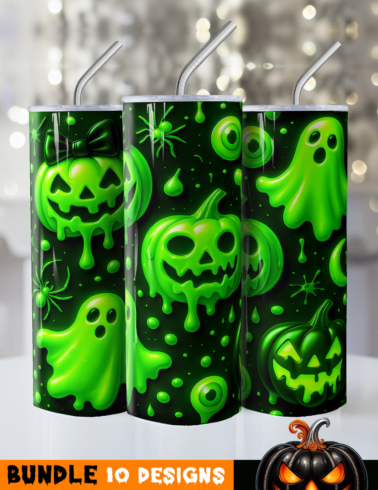 Halloween pattern tumblers