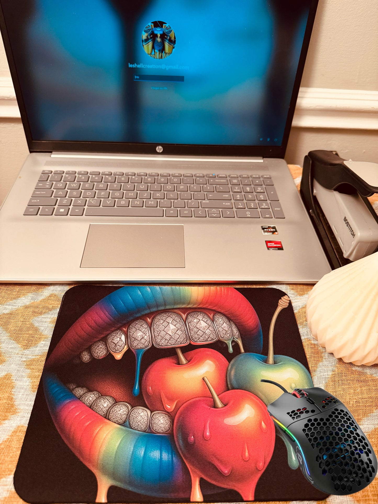 Luxury multicolor lip, drip mouse pad