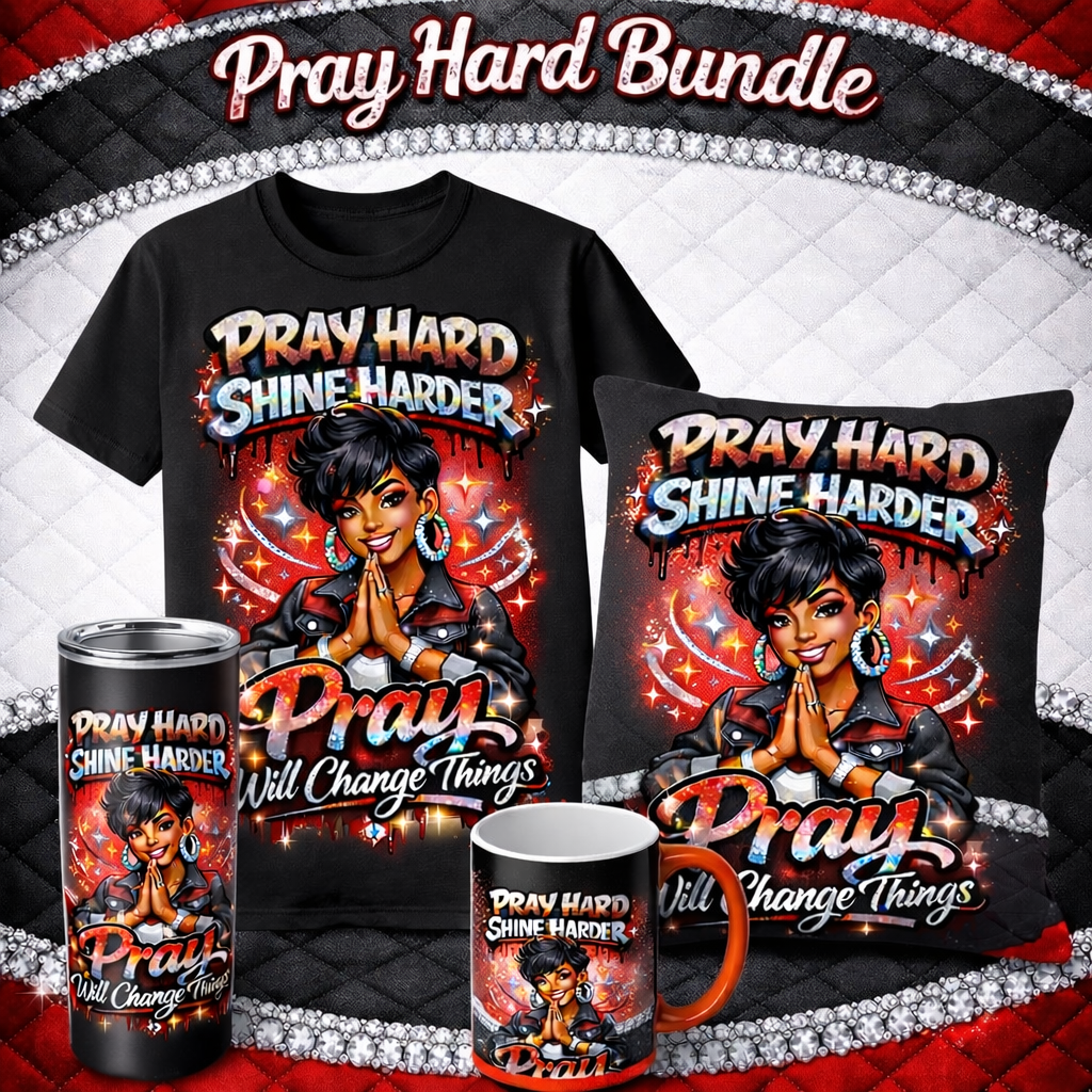 Pray Hard Bundle red black and white