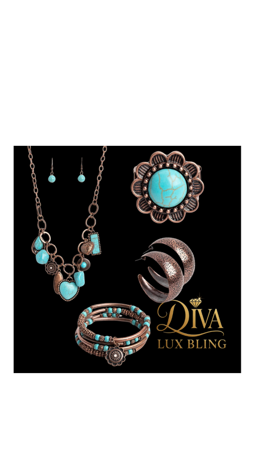 Southwest Bronze & Turquoise Piece Set