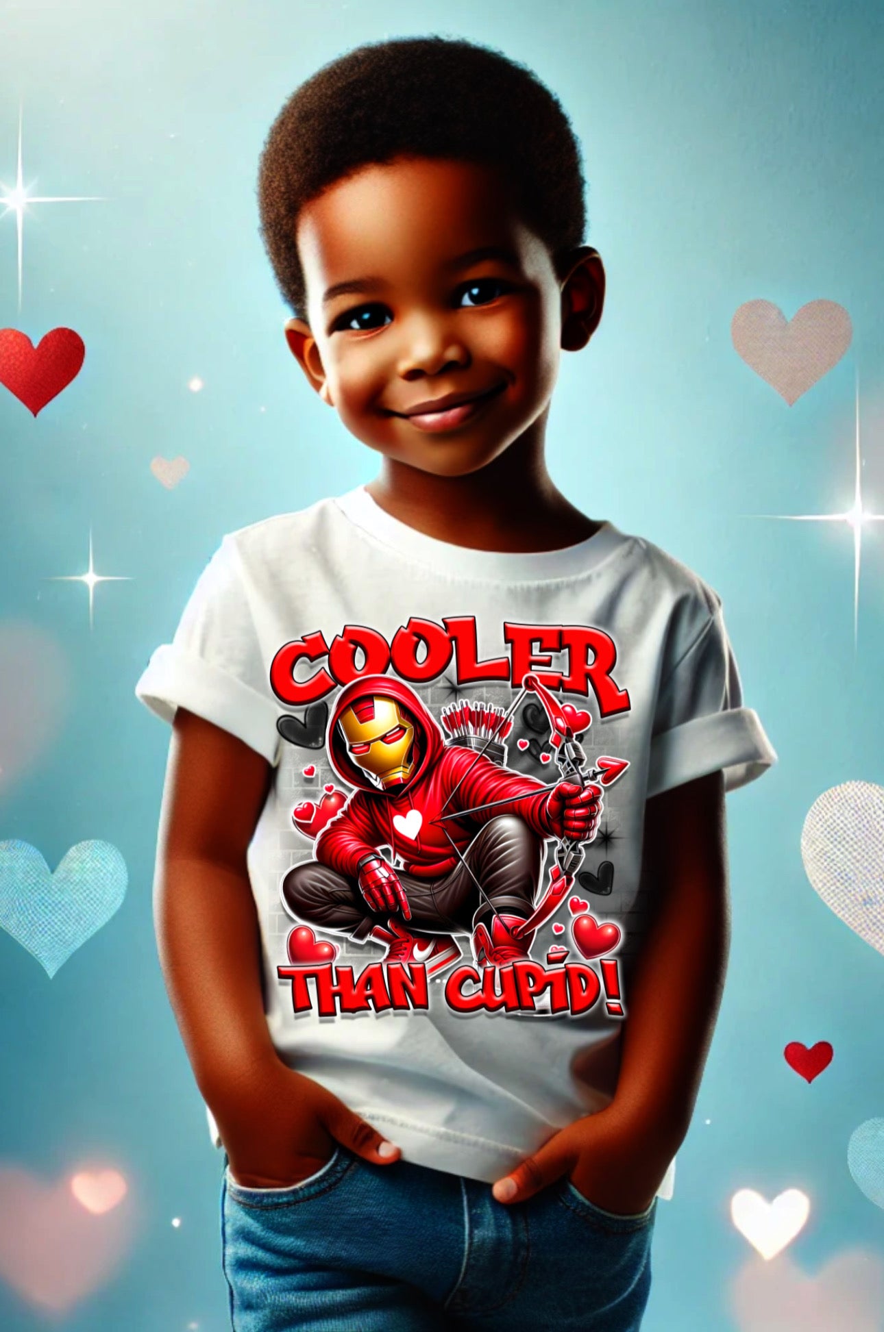 Valentines cooler than Cupid cartoon characters, boys shirts