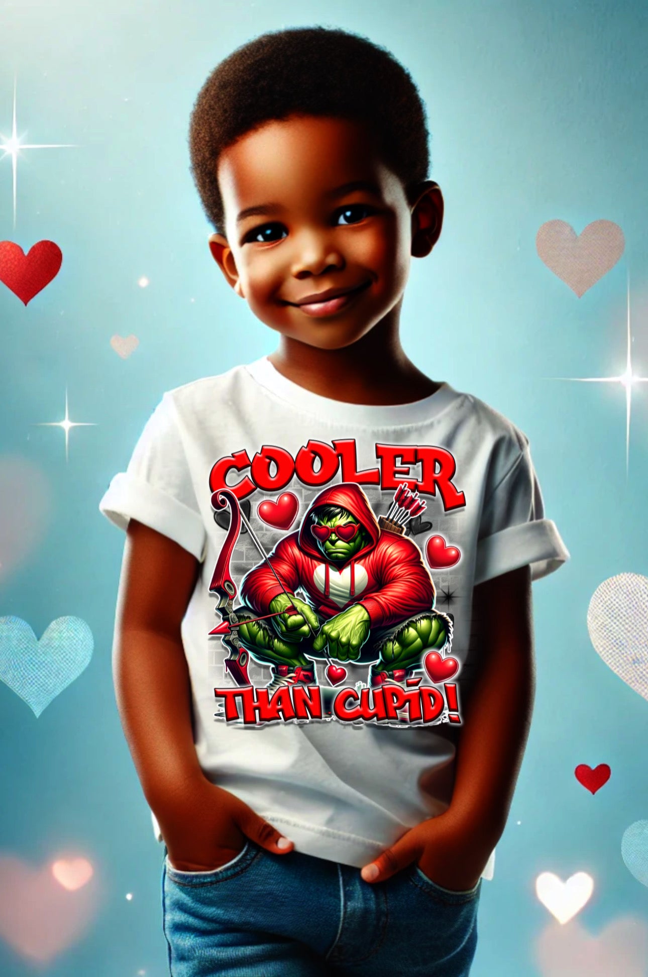 Valentines cooler than Cupid cartoon characters, boys shirts