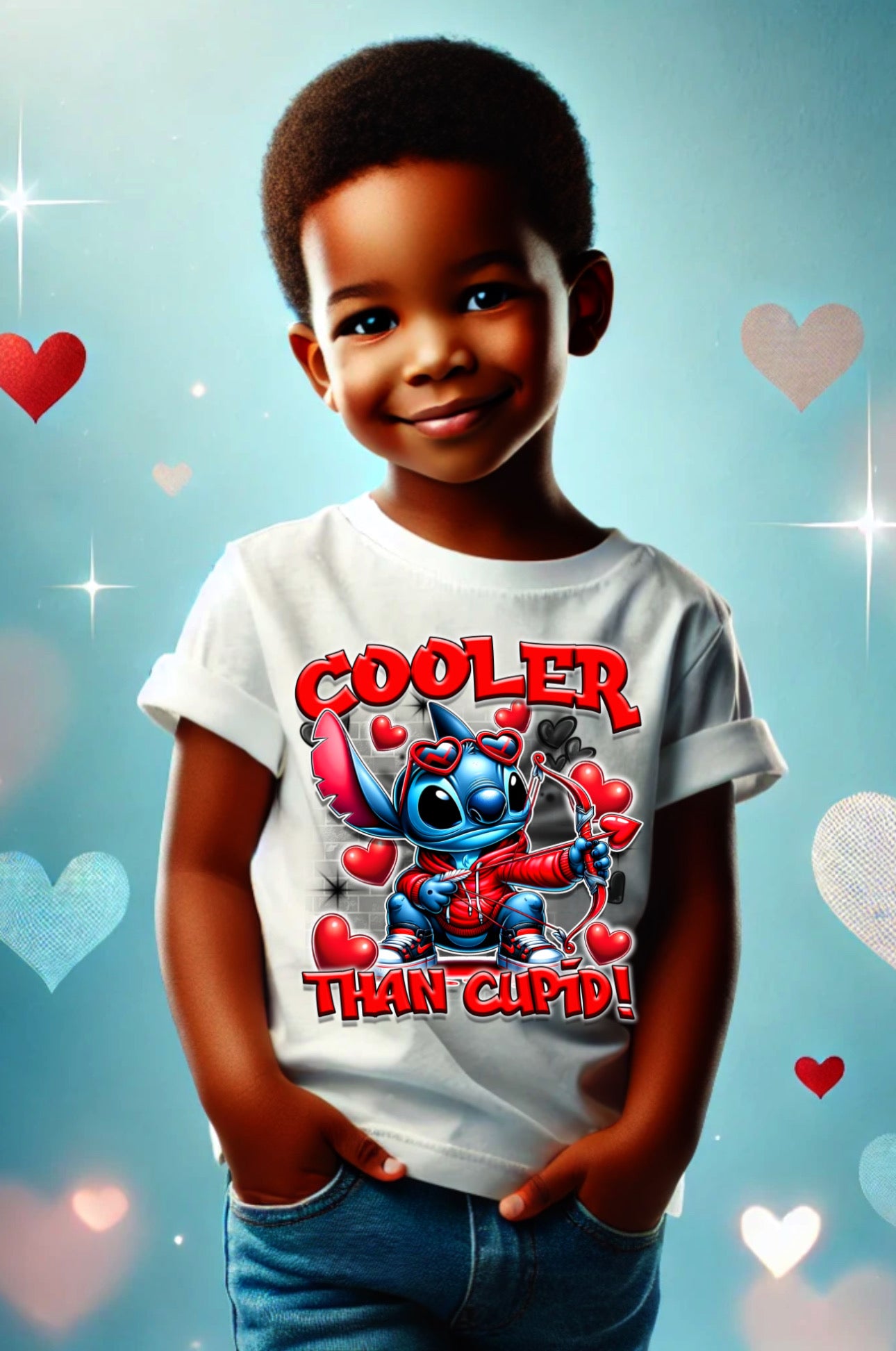 Valentines cooler than Cupid cartoon characters, boys shirts