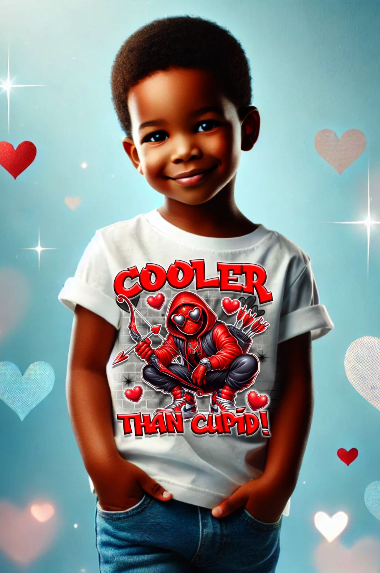 Valentines cooler than Cupid cartoon characters, boys shirts