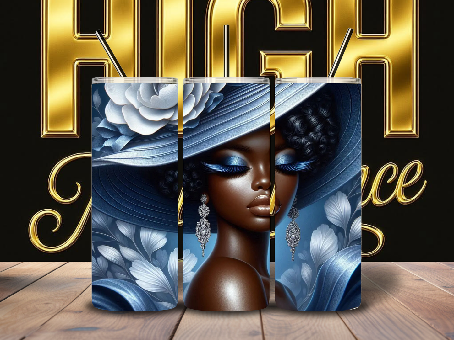Phenomenal Woman – Blue Luxury Hat Tumbler